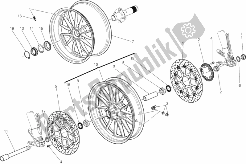 Toutes les pièces pour le Roues du Ducati Diavel Diesel 1200 2017